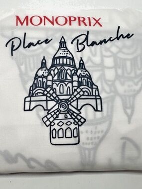 Monoprix French Reusable Grocery Shopping Bag - New White Place Blanche